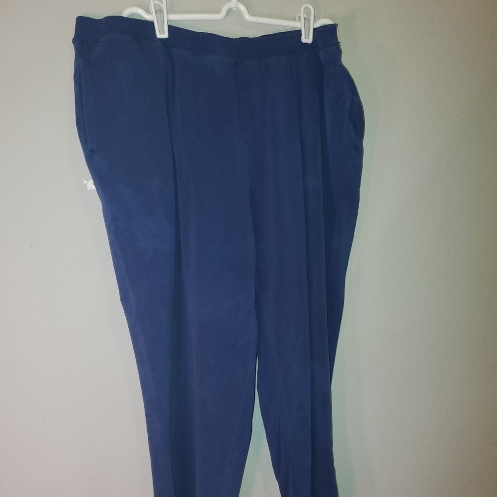 Navy Blue Catherines Suprema Collection Stretchy Loose Fitting Pants